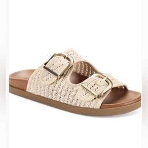 Style & Co Cream Tan Sandals with Woven Texture